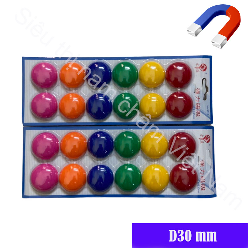 Nam châm đính bảng từ vỉ 12 chiếc ,nam châm siêu dính tiện dụng
