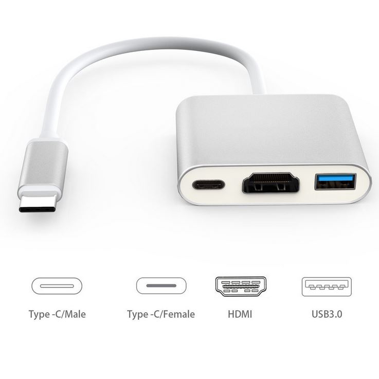 [HCM]Cáp Chuyển Type-C ra USB 3.0/HDMI/Type-C. CÁP CHUYỂN TYPE-C RA (USB 3.0, HDMI, TYPE-C) TY04. SkynetComputer