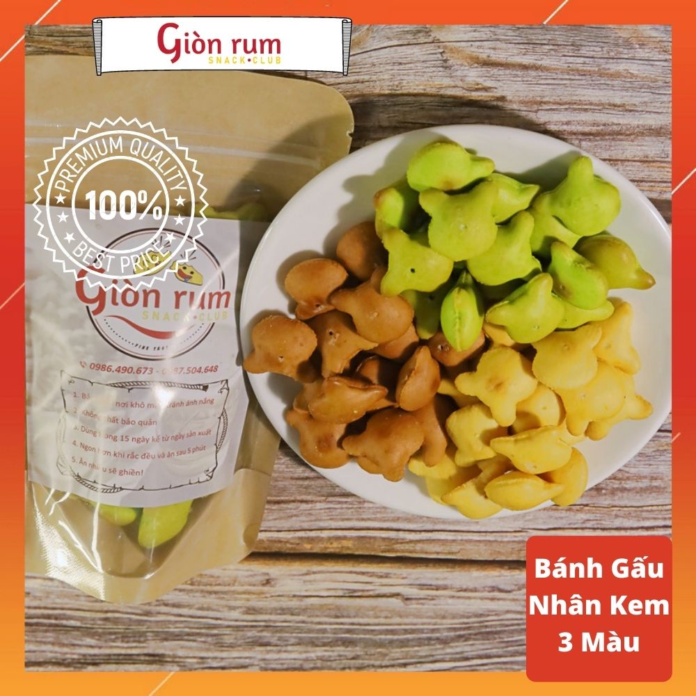 Giảm giá Bánh quy gấu nhân socola, chùm ngây, kem sữa mix vị – thơm giòn  ngọt – giòn rụm snack club - BeeCost