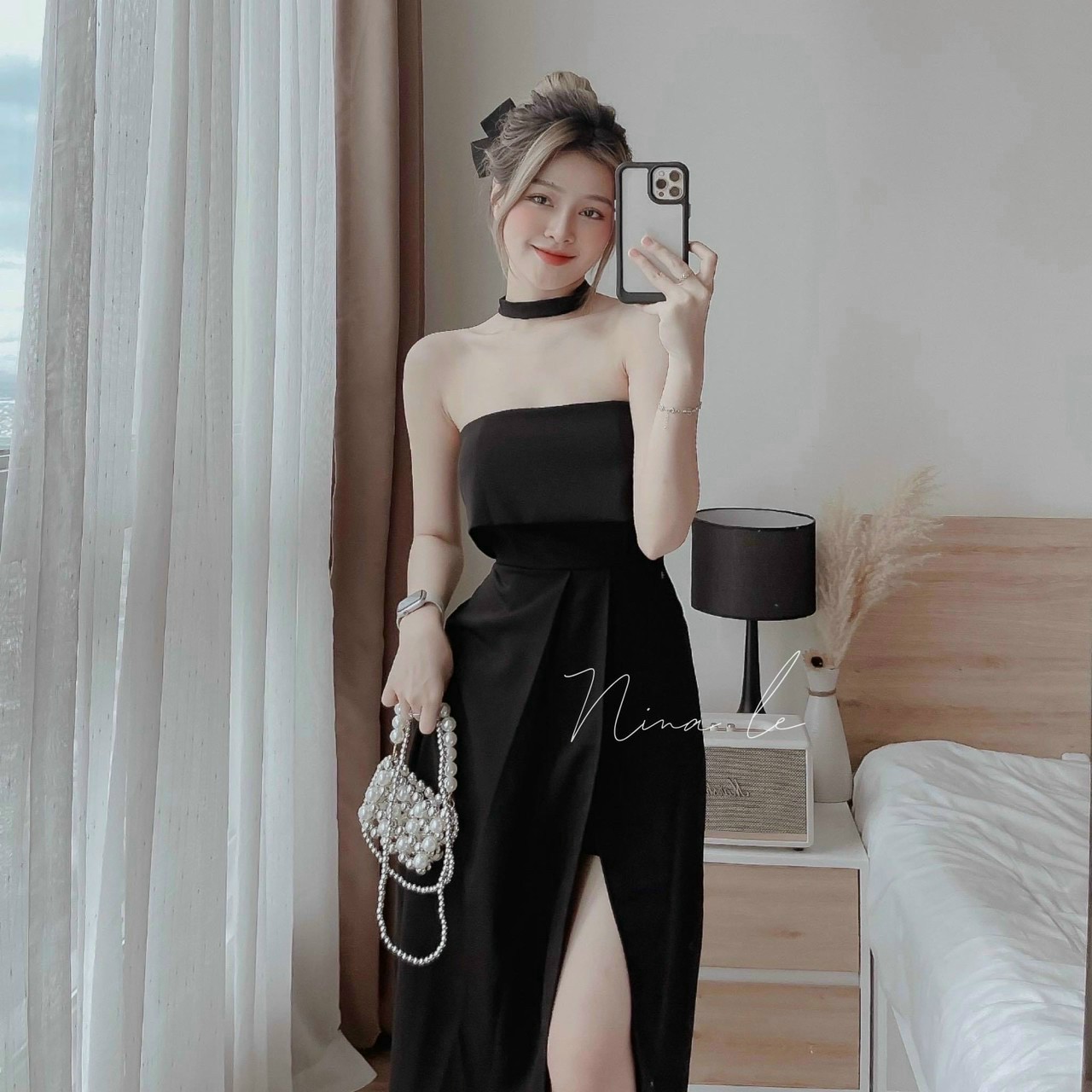 Jumpsuit nữ, cúp ngực, dáng dài xẻ tà siêu xinh, thích hợp khi đi tiệc