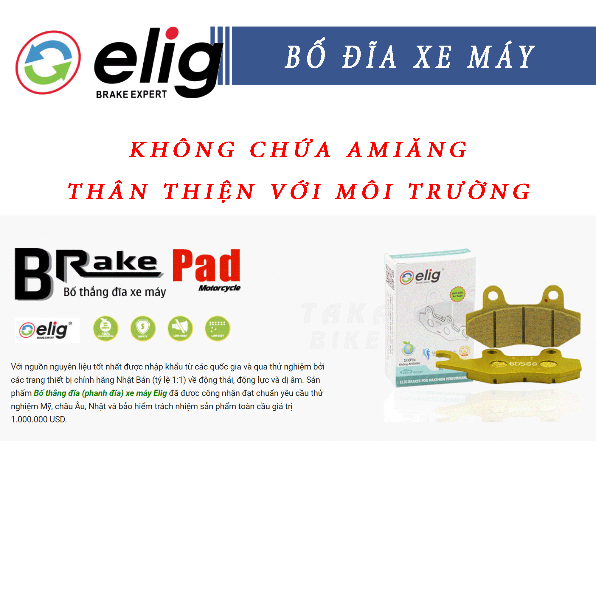 Bố thắng dĩa xe Honda PCX 125cc SH Mode ELig