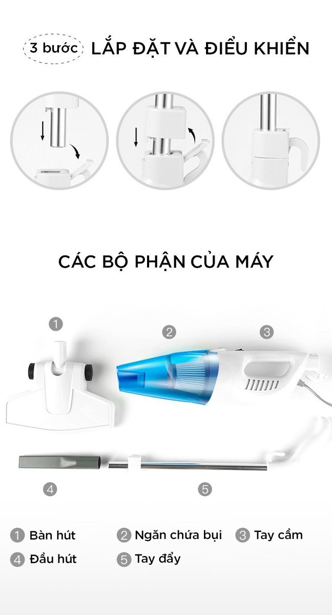 [HCM]Máy hút bụi cầm tay mini Perfect - PF-SV07