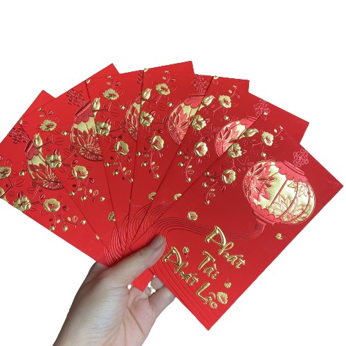 Set 6 lì xì đỏ tết cổ truyền