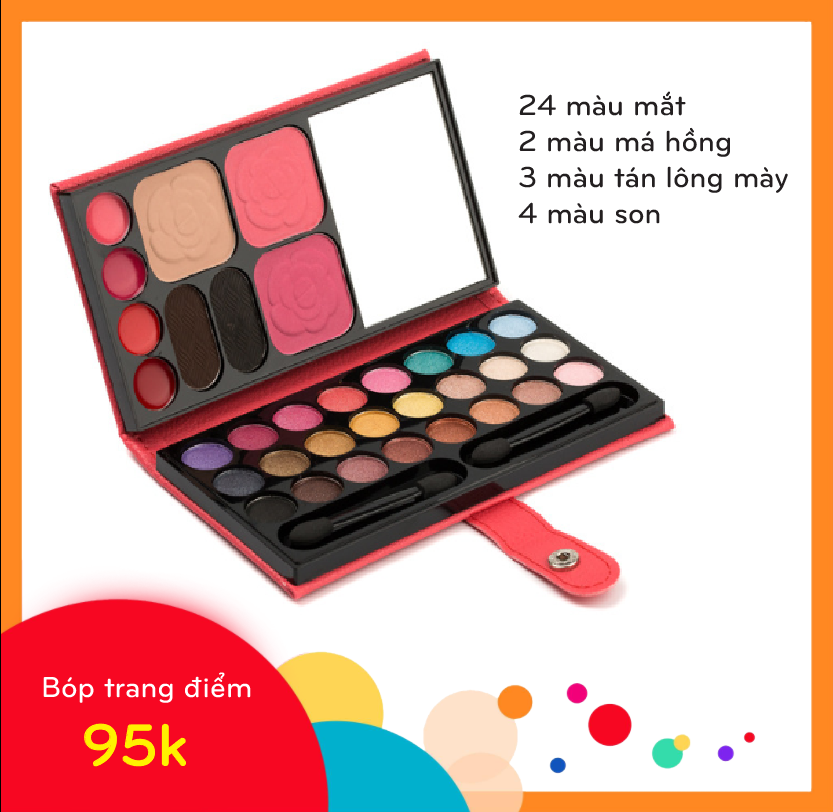Bộ trang điểm đầy đủ có bóp trang điểm