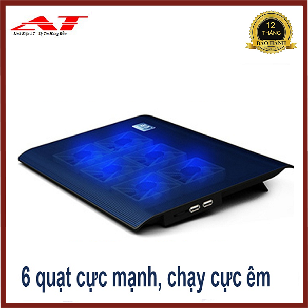 Đế tản nhiệt Laptop L112 - 6 quạt cực mạnh chạy cực êm đèn xanh dịu mắt