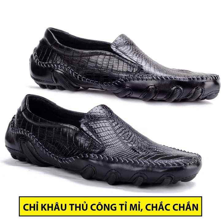 Giầy da nam mẫu mới giầy da in vân cá sấu quyền lực bảo hành 24tháng giầy da phong cách MS10003384