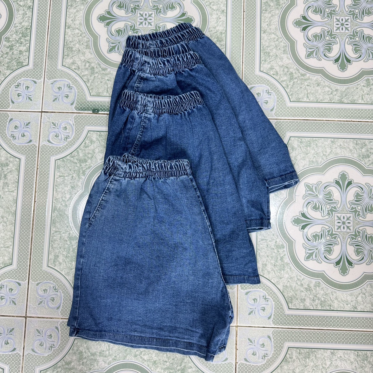 quần đùi sort jean nữ lưng thun mặc nhà (35-51kg)