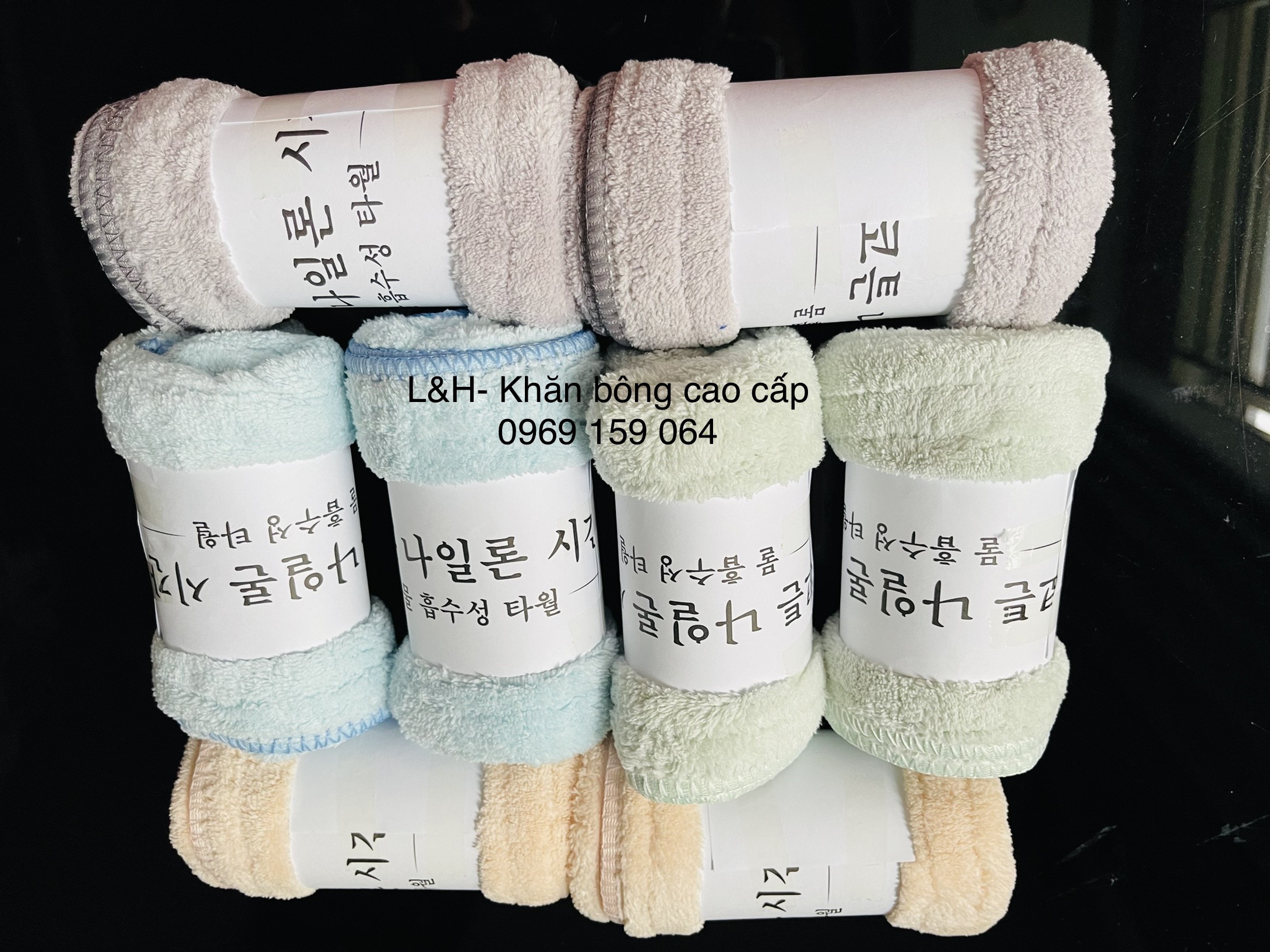 Khăn mặt lông cừu cao cấp,Trơn, KT 30x50cm