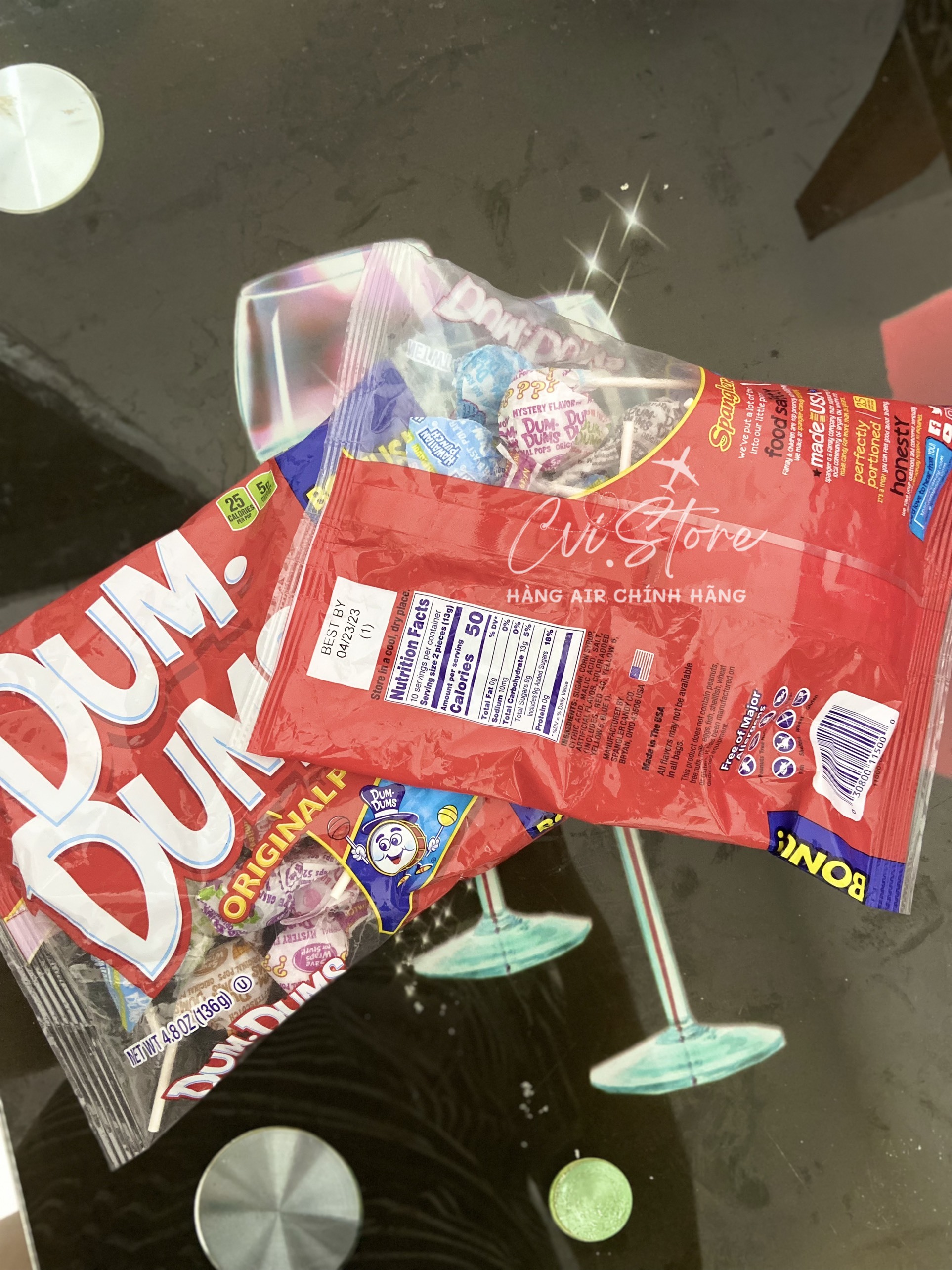 Kẹo Mút Dum Dums Original Pops – Bịch 21 Que -Cvi Hàng Mỹ