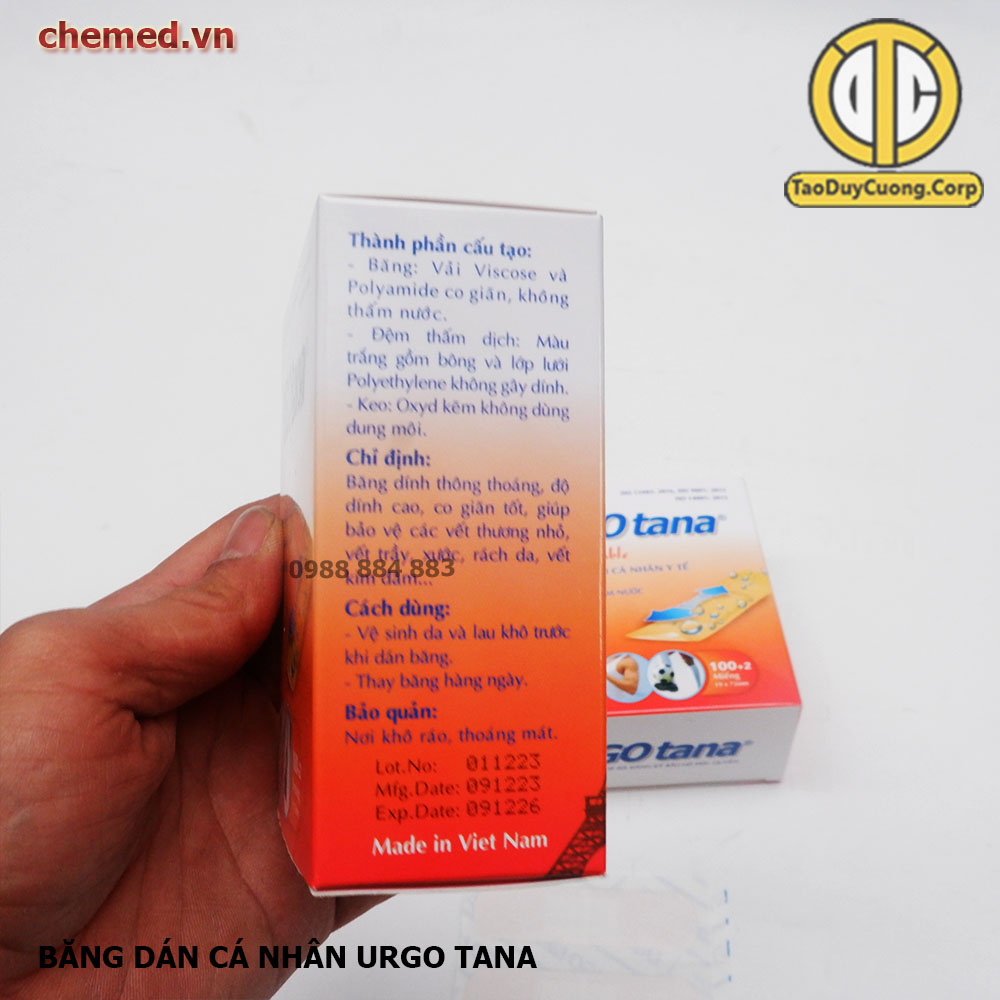Băng dán cá nhan Urgo Tana {hộp 100 miếng +}