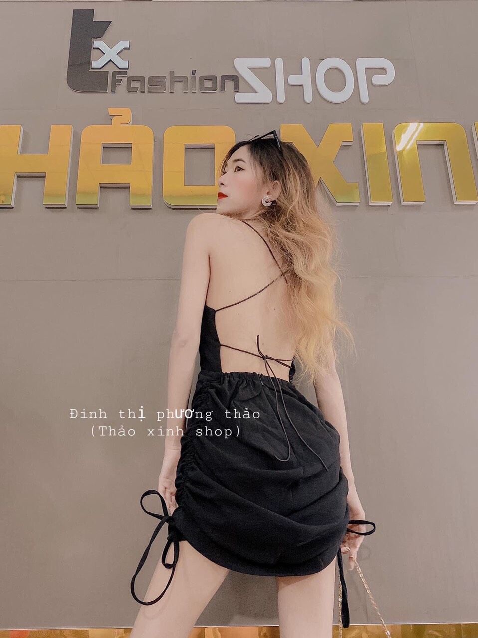 [HCM]Đầm đan chéo dây hở lưng quyến rũ