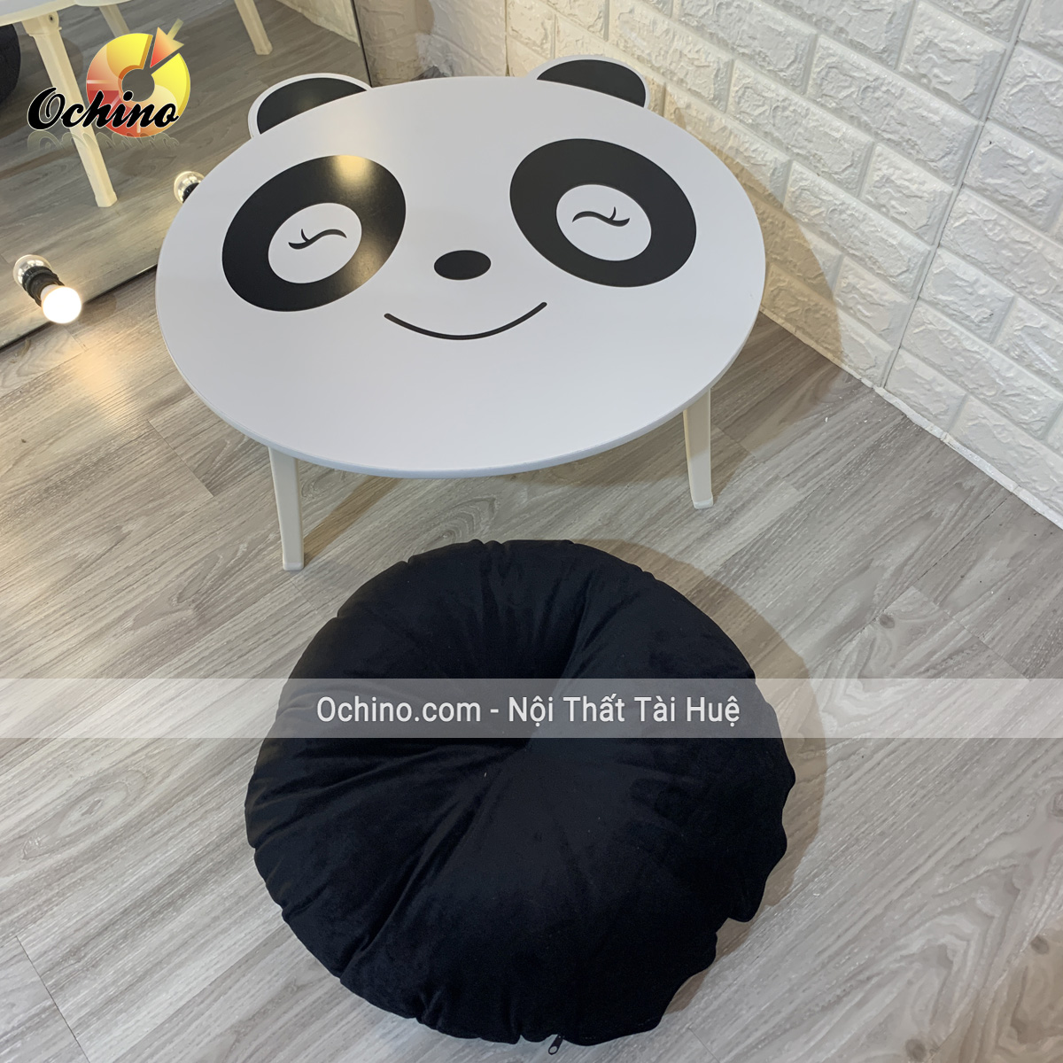 (FREE SHIP) Combo Bàn Gấp Hình Thú Ngộ Nghĩnh Kèm Nệm Tròn ( Đủ màu - Hình thật Shop Chụp)