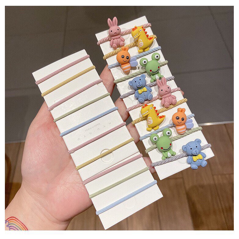 Set 10 dây cột tóc co giãn nhiều màu dễ thương cho bé gái