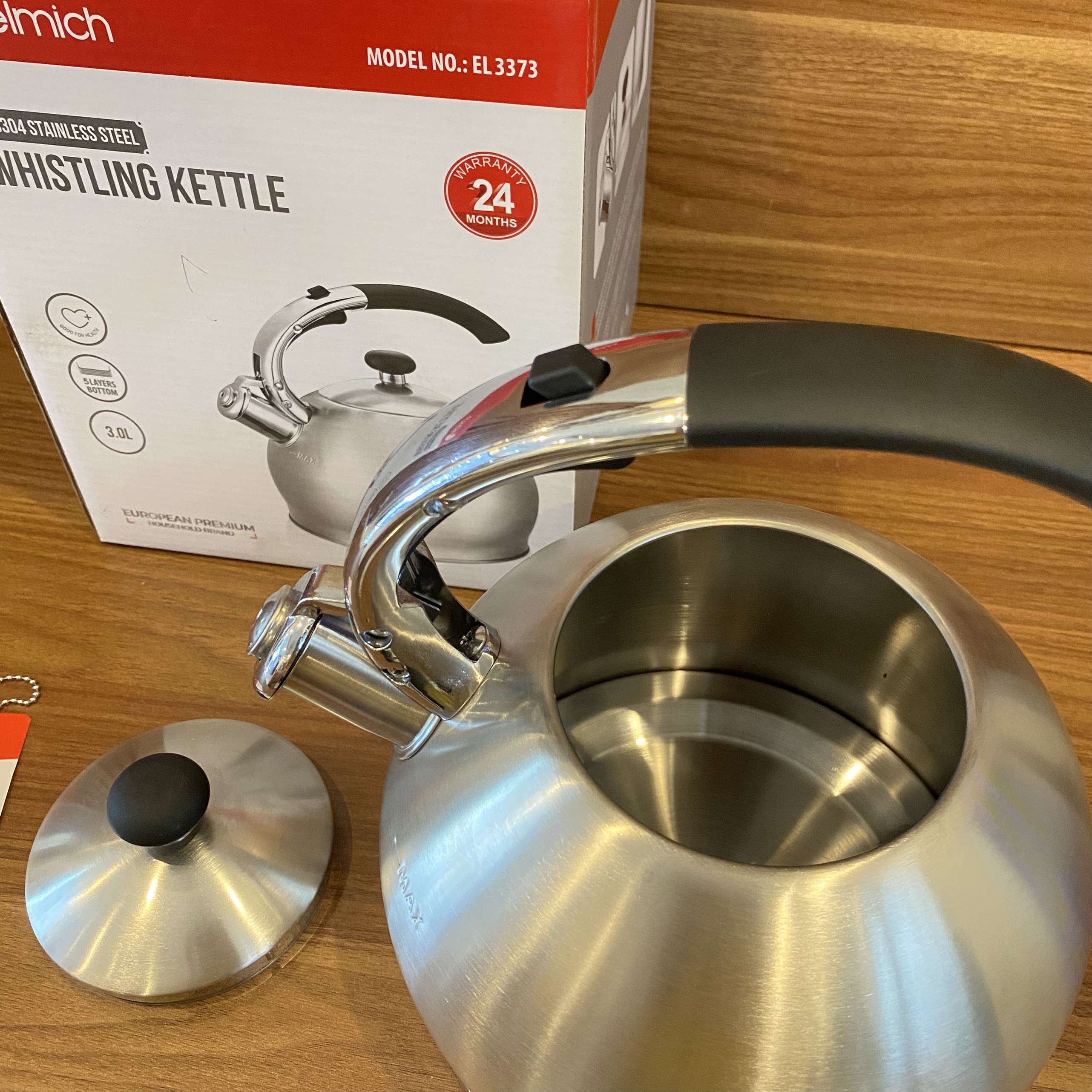 Ấm Đun Nước Siêu Tốc Bằng inox 304 Elmich EL-3373 (Dung Tích 2.5L, Có Còi Báo Khi Nước Sôi)