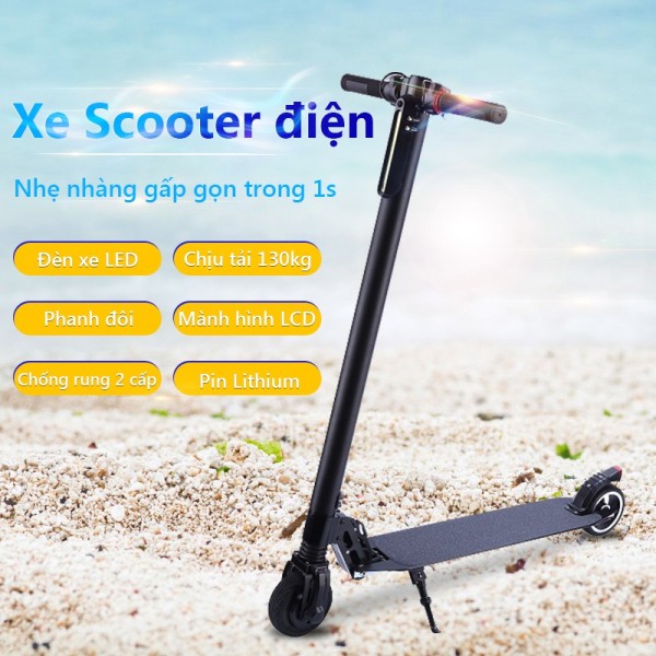 Xe scooter điện gấp gọn đa năng pin 4.4Ah chạy 10km - Giải pháp của tắc đường