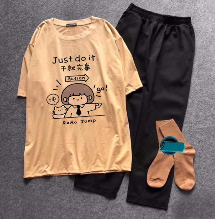 [FREESHIP] Cô bé just do it KÈM QUẦN 2 SỌC