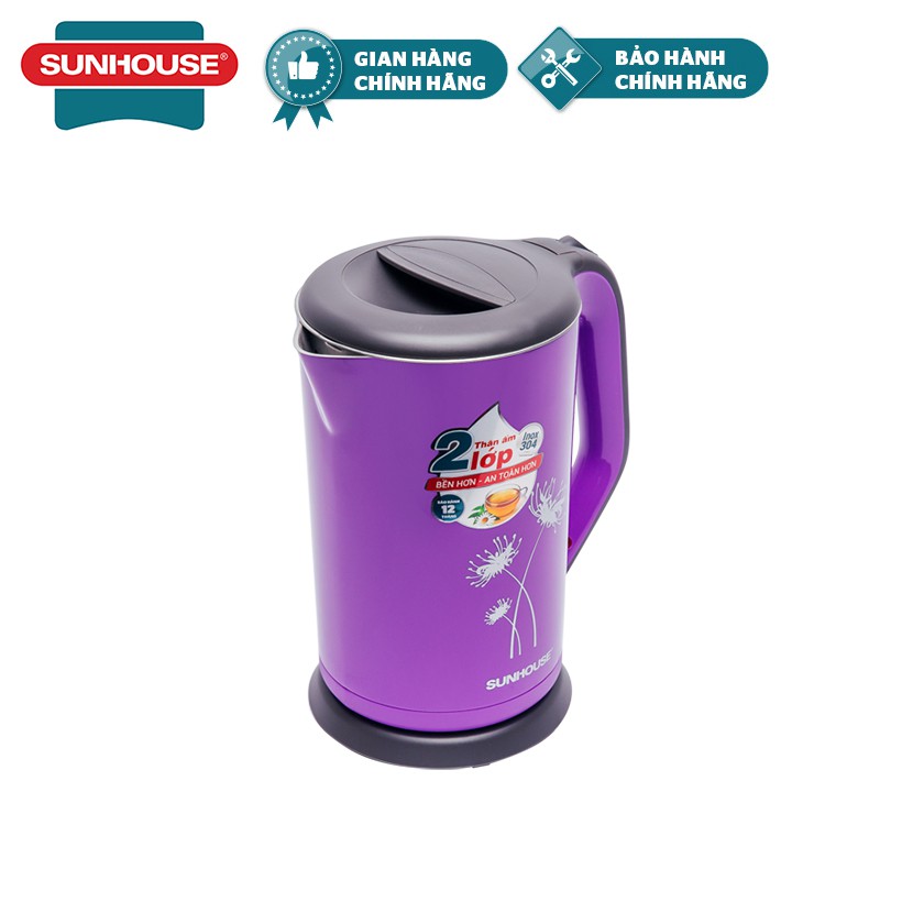 Ấm siêu tốc inox 2 lớp SUNHOUSE SHD1383P (Tím)