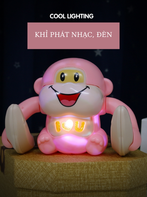 Đồ chơi con khỉ phát nhạc, có đèn, có nhạc