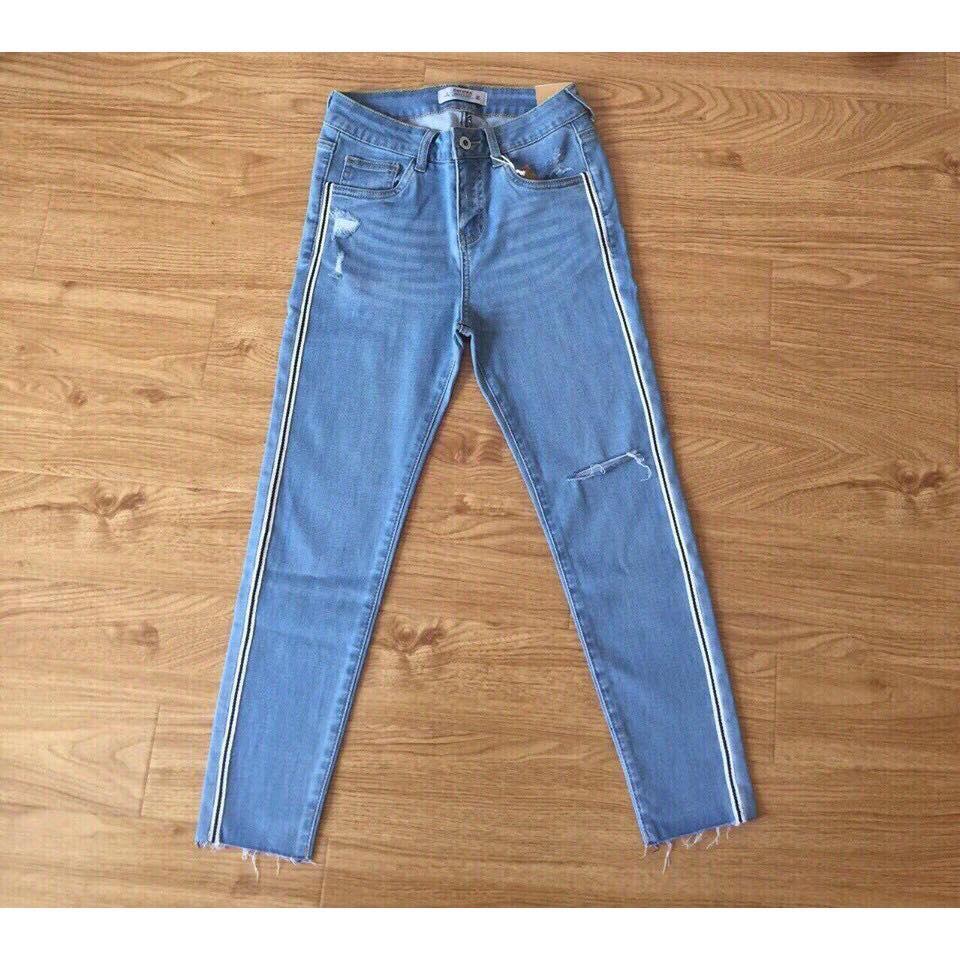 Quần jean nữ 9 tấc có viền