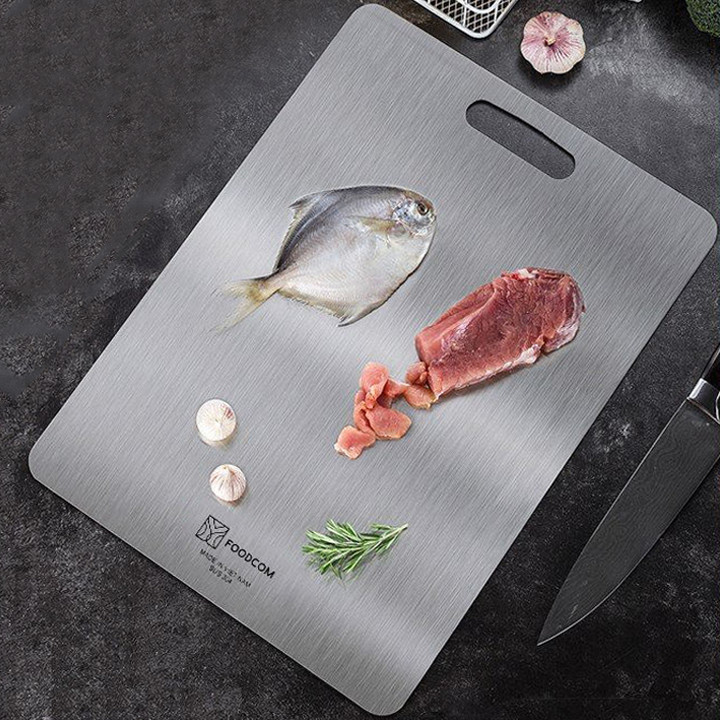 Thớt inox 304- kích thước lớn 35 x 25 cm - kháng khuẩn-cường lực