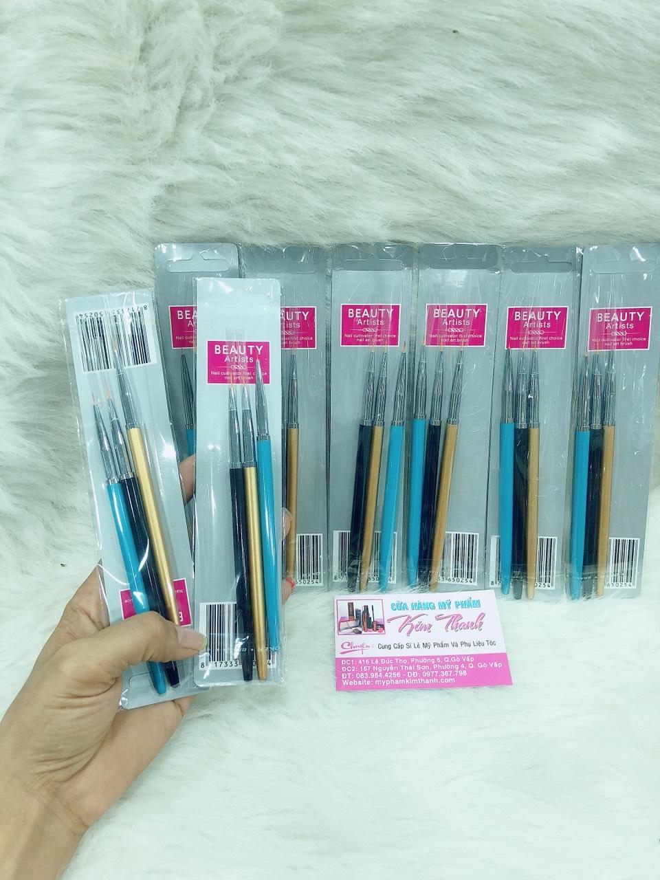 Cọ vẽ móng (cọ tóc) bộ 3 cây