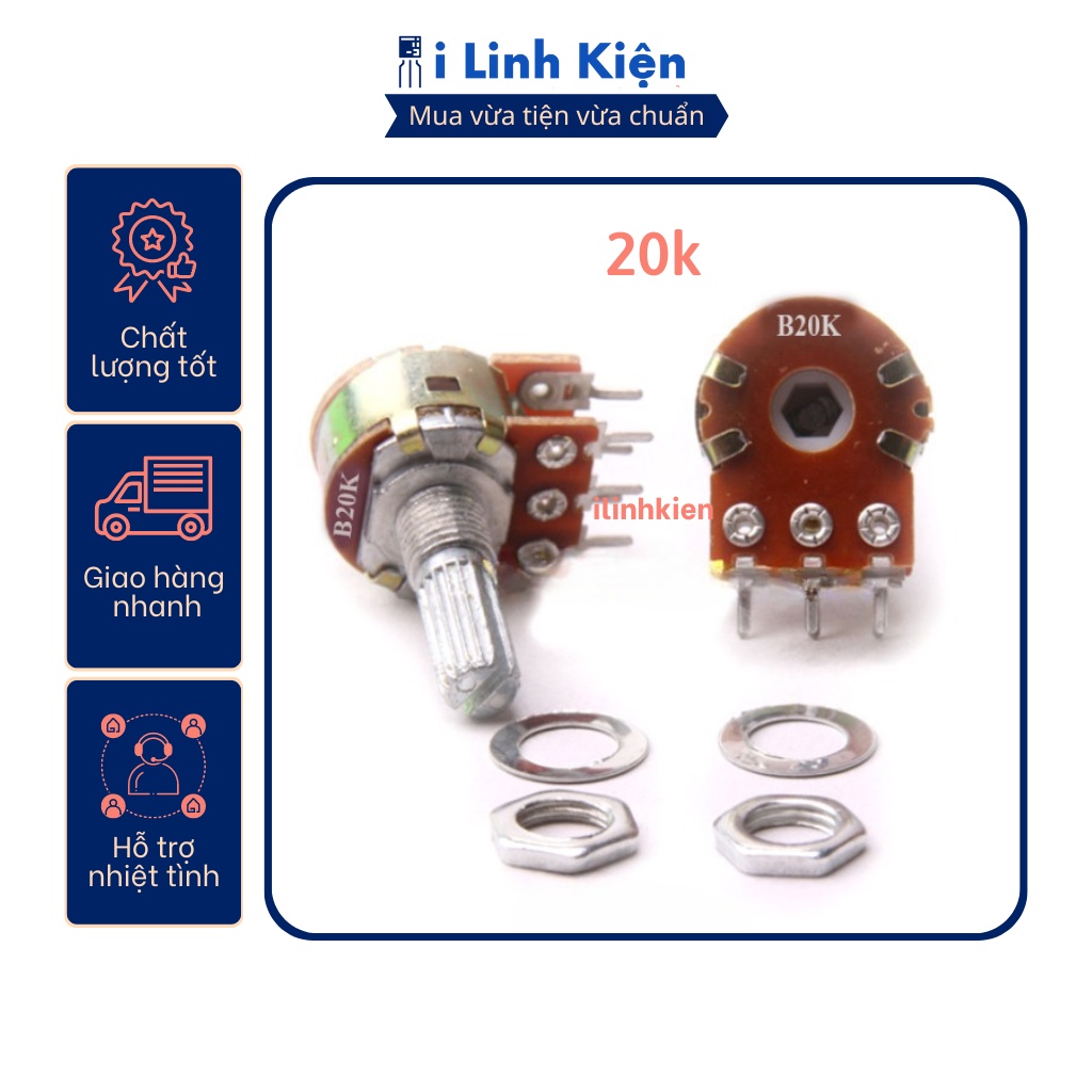 Chiết áp đôi 20k wh148-b20k 15mm
