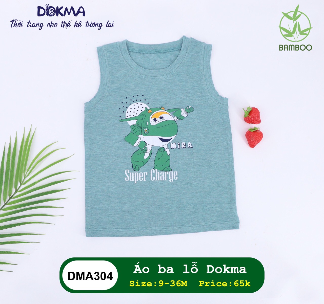 [ Xả Kho ] Áo ba lỗ Dokma in hình DMA304 (9-36M)