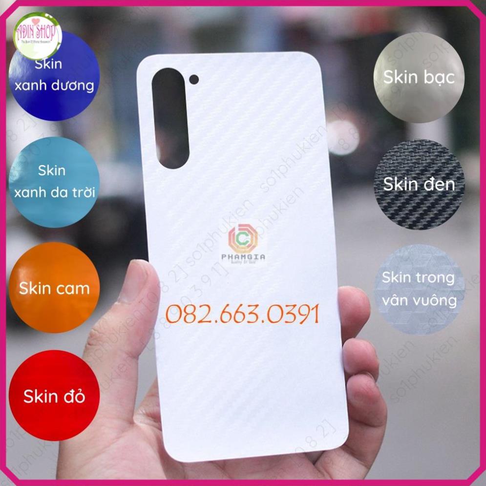 Miếng dán mặt lưng skin carbon dành cho dòng máy Samsung Galaxy Note 10/ Note 10 Plus