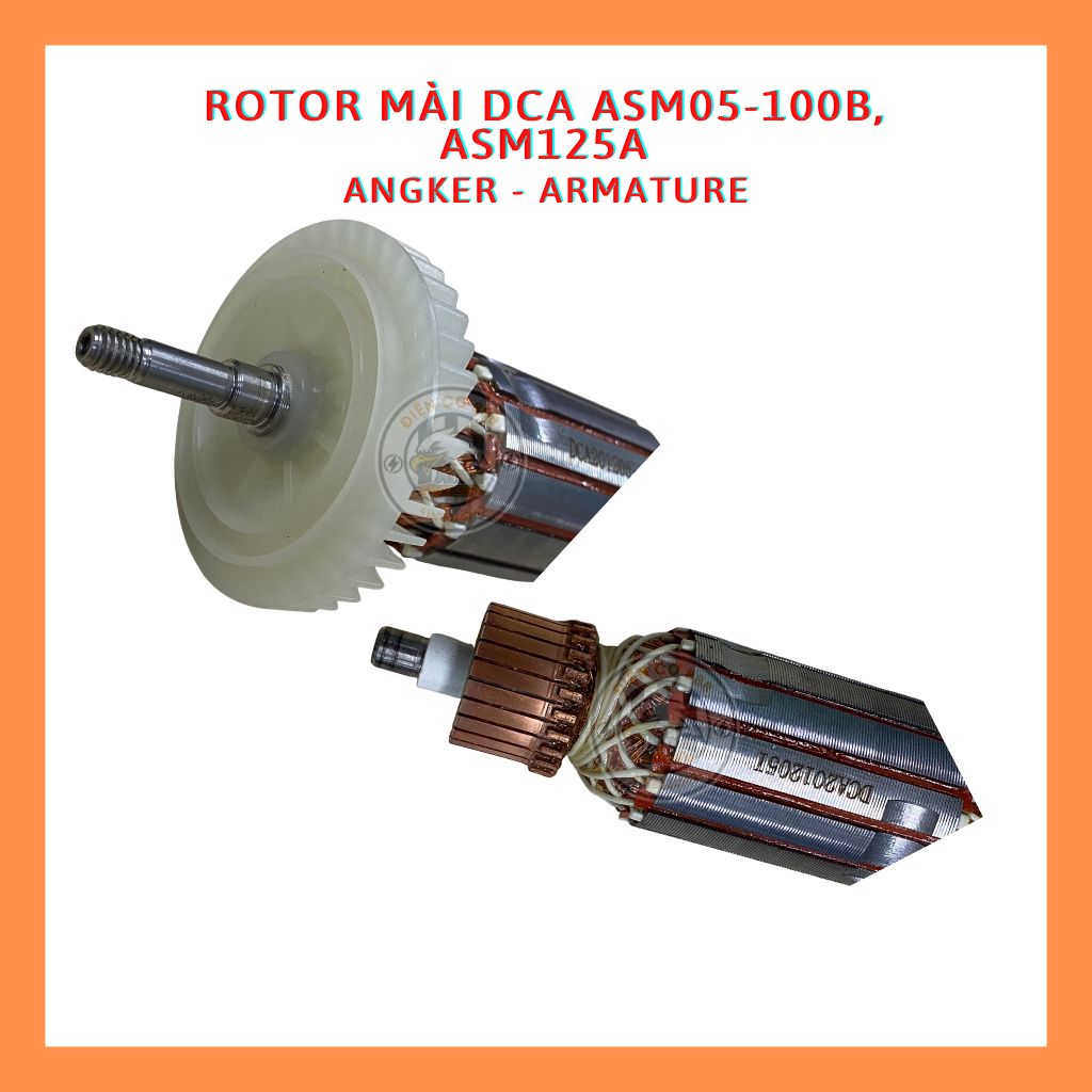 Rotor máy mài DCA ASM05-100, ASM125A 220V - Tặng chổi than