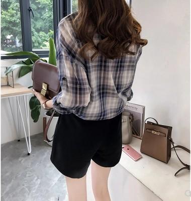 Áo sơ mi nữ công sở kẻ ô vuông Ohazo! AG30