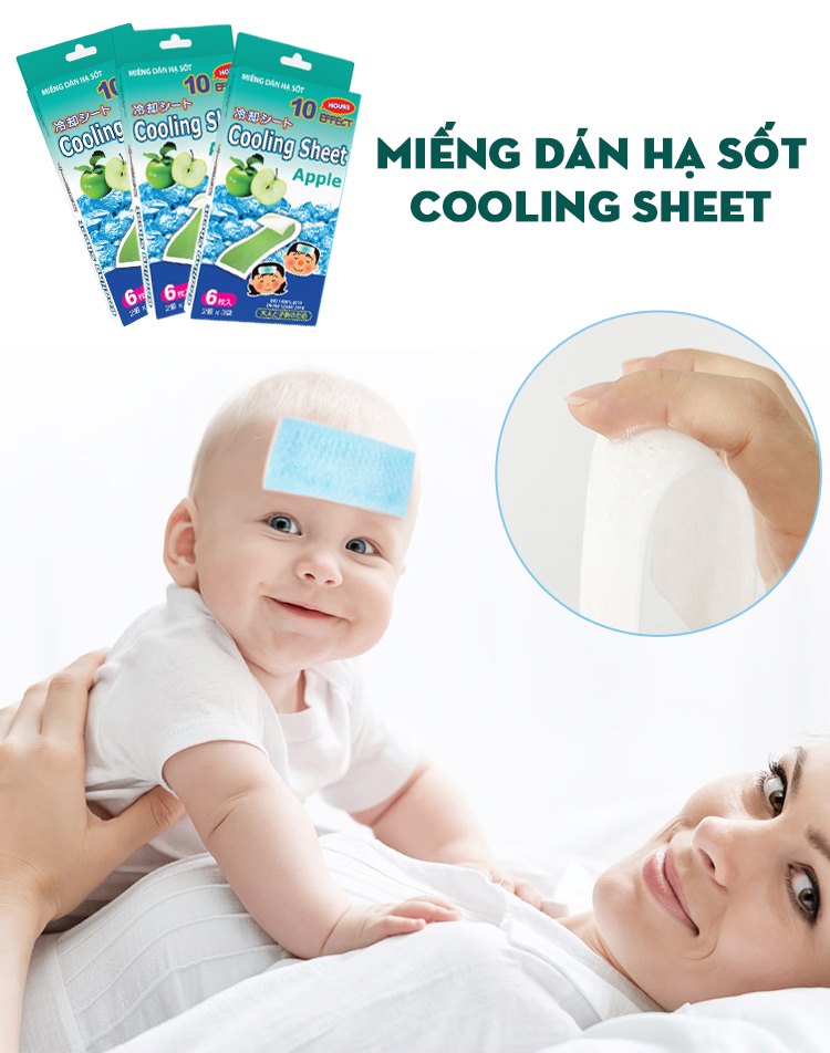 Miếng dán dạ sốt trẻ em COOLING sheet apple Tanaphar Hộp 6 miếng- Tanaphar