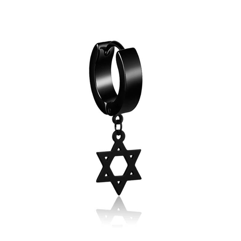 Earrings, ear male women titanium star shape personality (1 PCs)