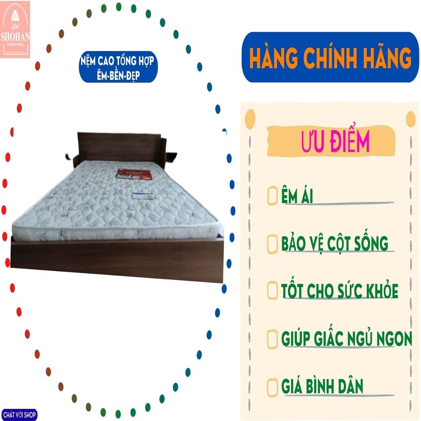 Nệm cao su tổng hợp @ 1m6 x2m 10cm cao cap - giá công ty
