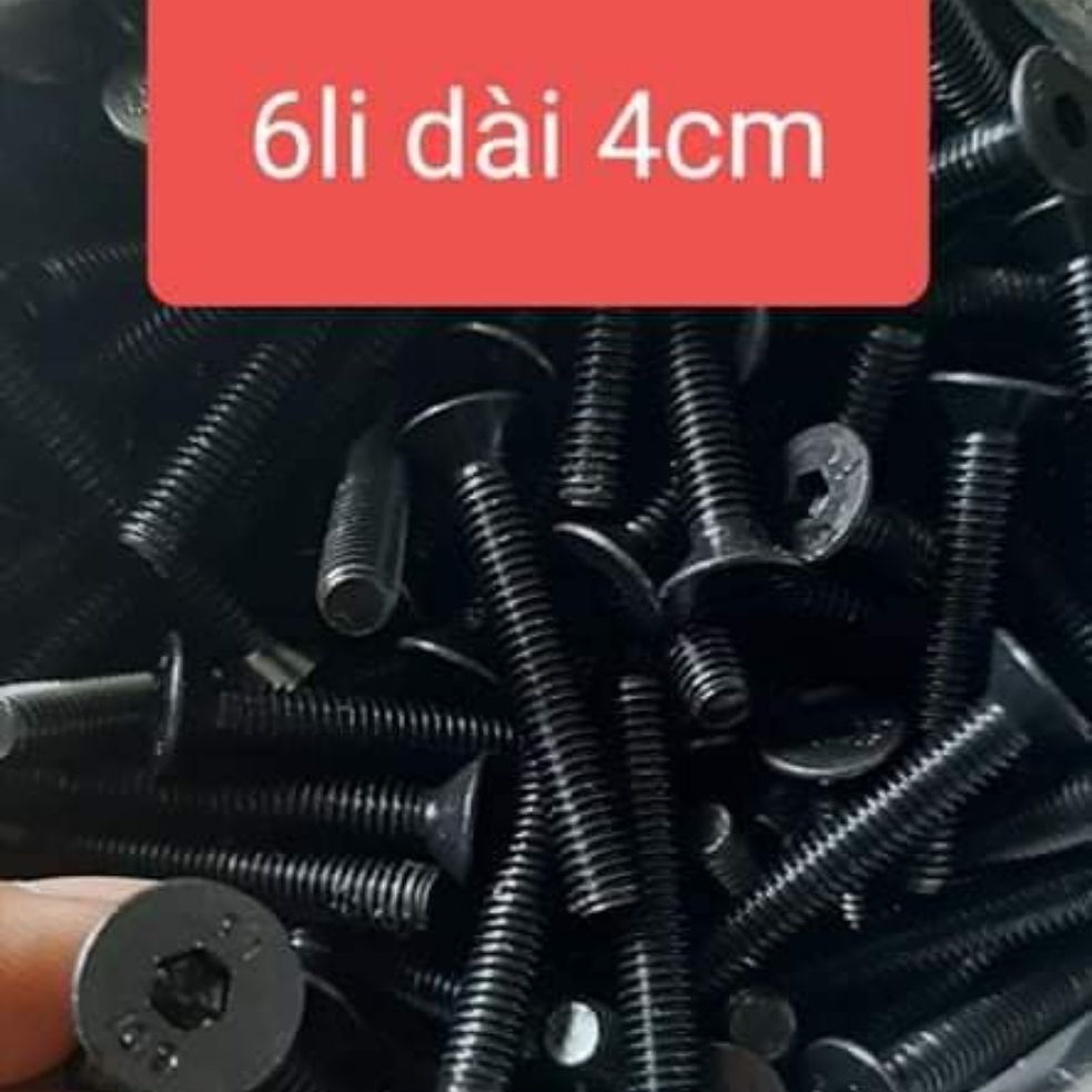 ]ỐC LỤC GIÁC 6LY DÀI 4CM MÀU ĐEN 35 CON