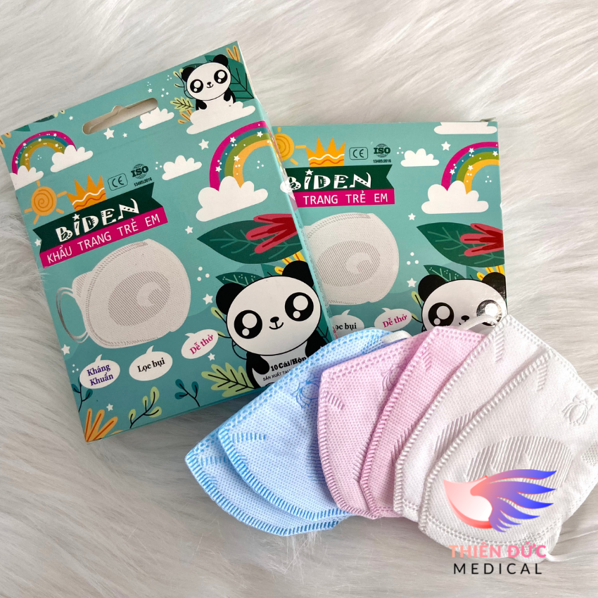 Khẩu Trang Cho Bé Hình Gấu Biden 10 Cái