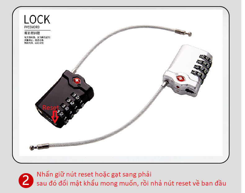 Khóa số dây chống trộm cao cấp TSA007