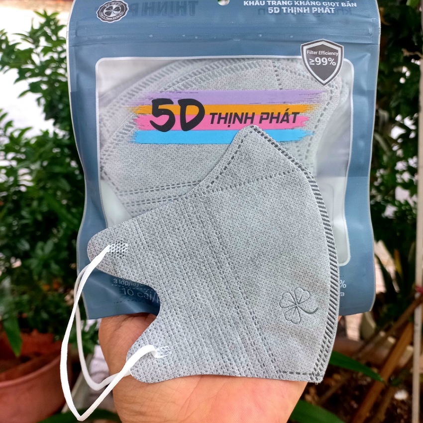 Combo 100 chiếc Khẩu Trang 5D Thịnh Phát lọc bụi mịn form ôm mặt