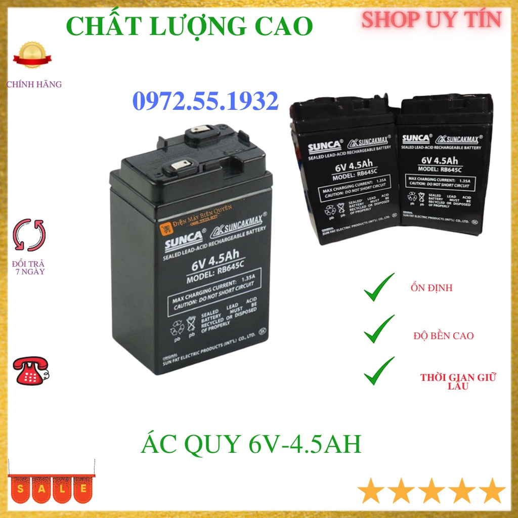 Bình ác quy 6V 4.5A cho quạt tích điện