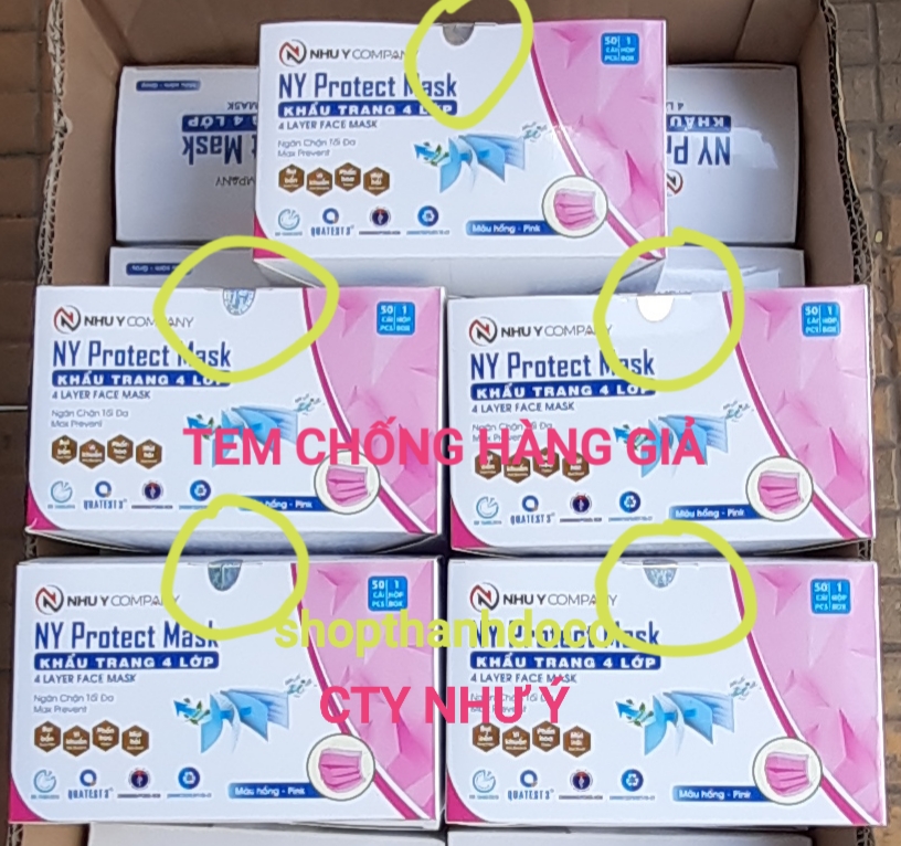 KHẨU TRANG Y TẾ NHƯ ( CABON 5 HỘP 250 CÁI ) HỒNG