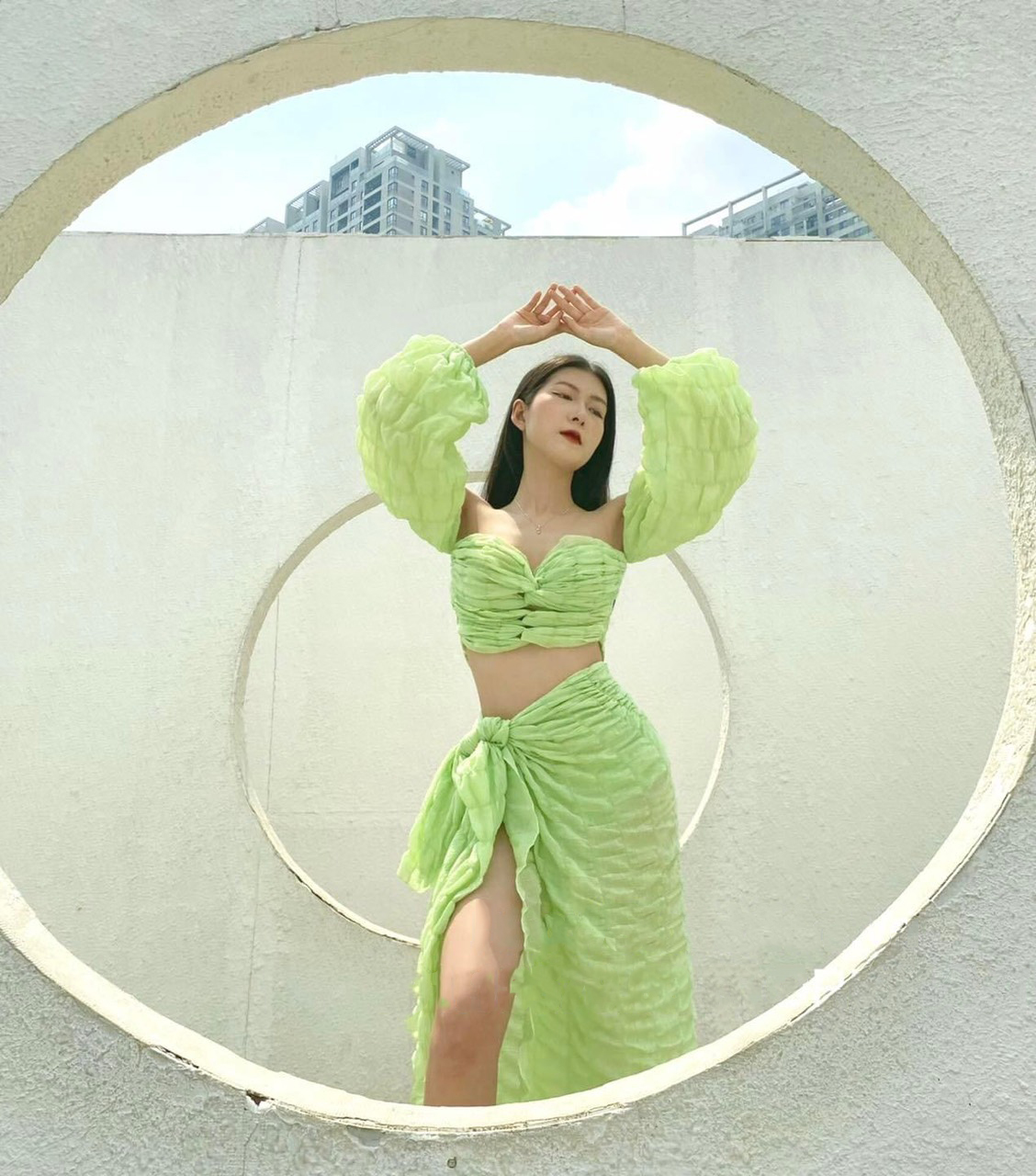 Set maxi bikini đi biển gồm 3 món ( chất liệu xốp) TD080
