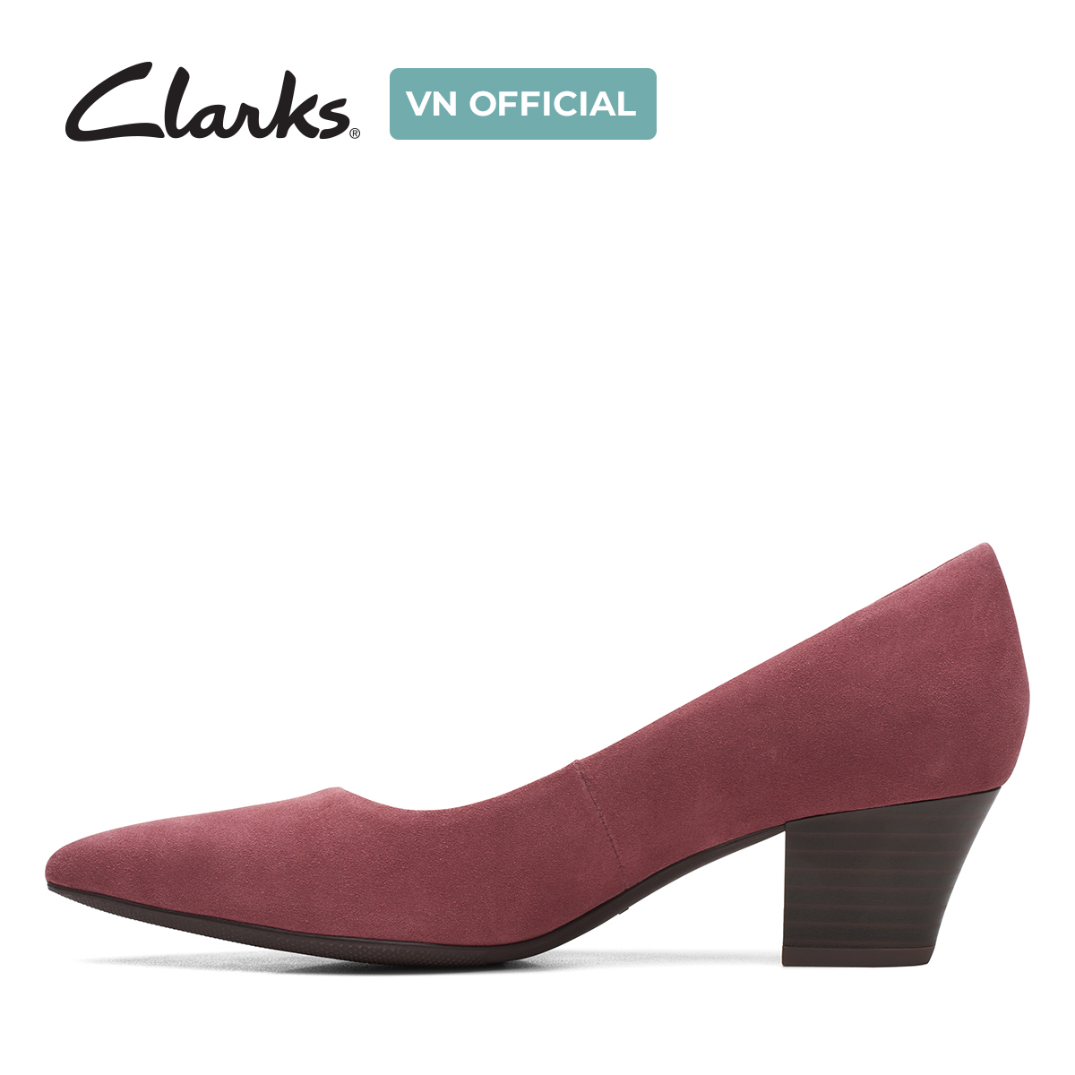 Giày Cao Gót 5cm Da Lộn Nữ Clarks - Teresa Step