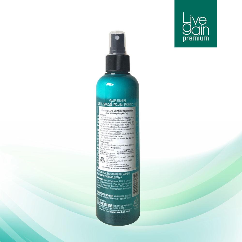 [HCM]Xịt Dưỡng Tóc (Xả Khô) Livegain Premium Silky & Moisture Conditioner 250ml Hàn Quốc
