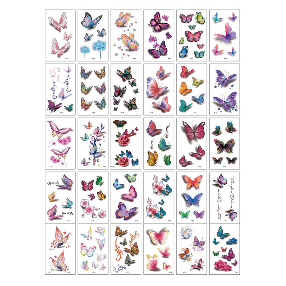 119 hình xăm dán tattoo tha thu hình bướm