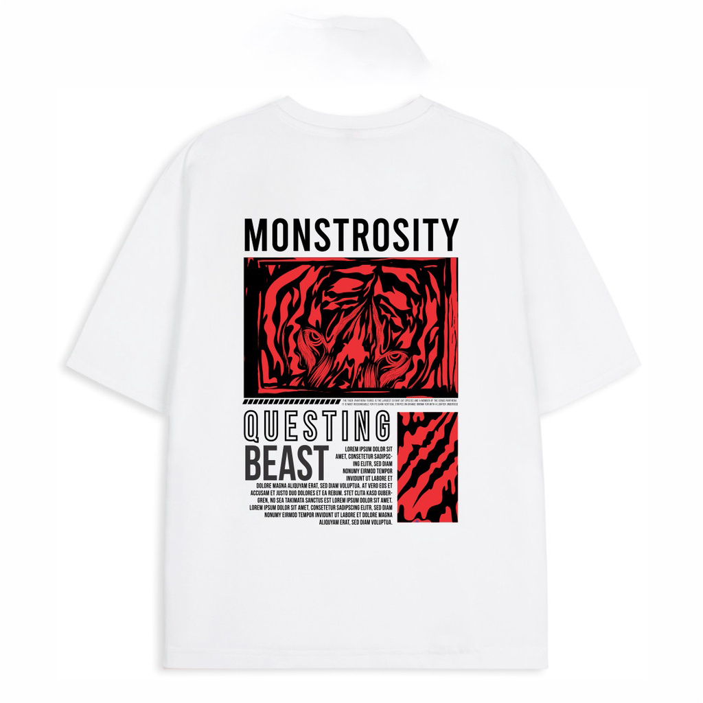 Áo thun unisex monstrosity hai màu đen trắng siêu đẹp