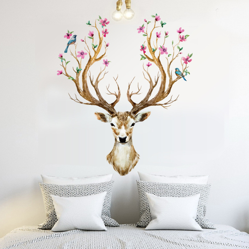 [HCM]Decal dán tường Sừng Nai 3D dán phòng khách DKN077 (97 x 81cm)