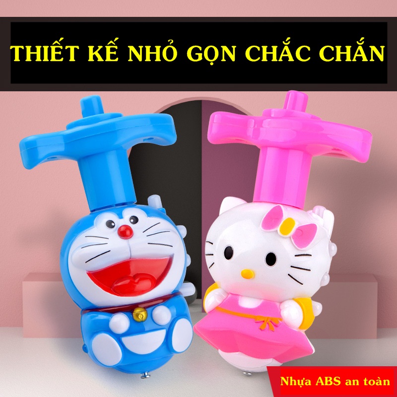 Đồ chơi con quay phát sáng có đèn led có nhạc vui nhộn hình hello kitty cho bé