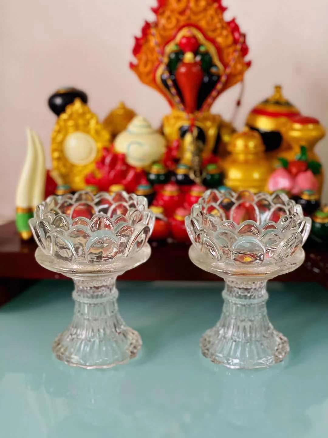 Đế nến thủy tinh cao