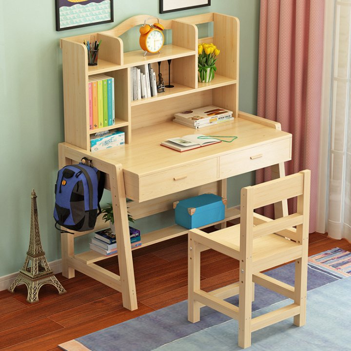 Bàn học cho bé trai có giá sách kèm ghế, bàn học sinh cấp 1, bàn học thông minh BAH046