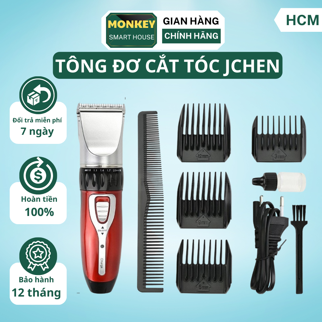 Tông đơ cắt tóc nam, Tông đơ cắt tóc gia đình Jichen chuyên nghiệp, Bộ tông đơ cắt tóc đa năng cao cấp sạc pin kèm nhiều quà tặng, Tăng đơ cắt tóc jichen loại tốt, tông đơ cắt tóc chuẩn chuyên nghiệp cho bé