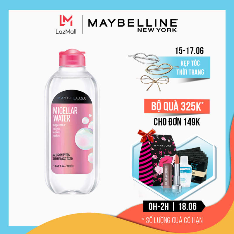 Nước Tẩy Trang Micellar Dưỡng Da Không Cồn 4 Trong 1 Maybelline New York Micellar Water 4-in-1 400ml